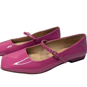 Franco Sarto Women's Tinsley Mary Jane Shoes Pink Patent Square Toe Size 8.5